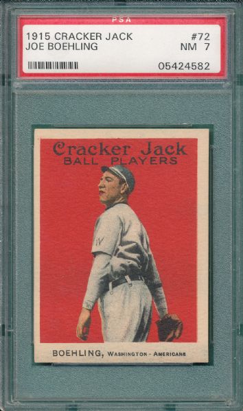 1915 Cracker Jack #72 Joe Boehling PSA 7