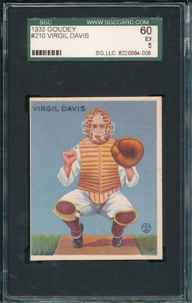 1933 Goudey #210 Virgil Davis SGC 60