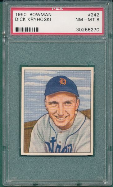 1950 Bowman #242 Dick Kryhoski PSA 8