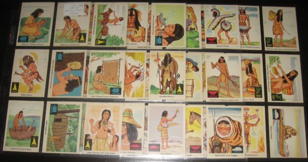 1959 Fleer Indian Trading Cards Lot of (38) Different 