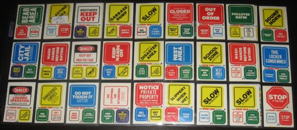 1976 Fleer Real Road Signs Stickers Lot of (31) W/ Wrapper
