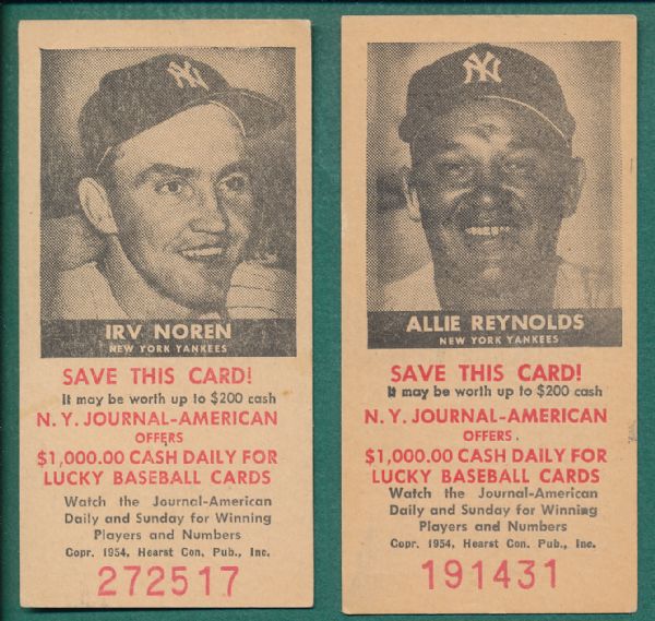 1954 New York Journal-American Lot of (6) Yankees