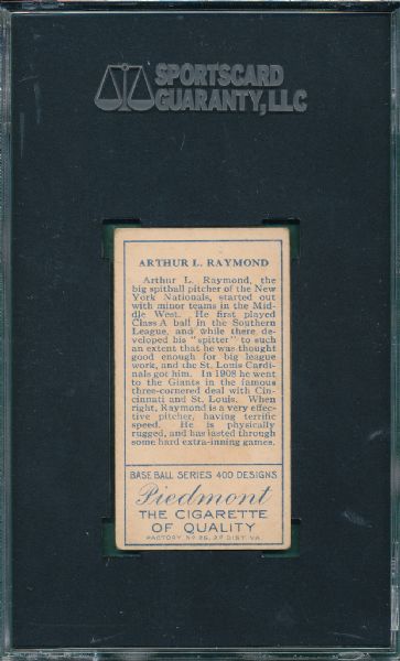 1911 T205 Raymond Piedmont Cigarettes SGC 50