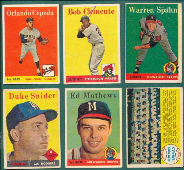 1958 Topps Lot of (85) W/ Clemente