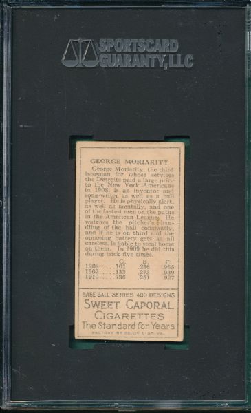 1911 T205 Moriarity Sweet Caparol Cigarettes SGC 60