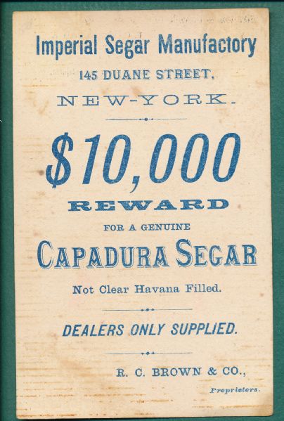  1880s H801 Capadura Cigar Judgment 