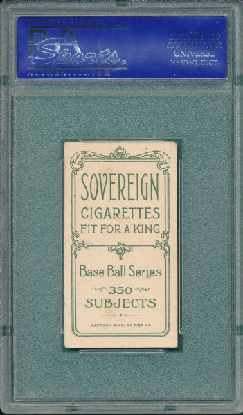 1909-1911 T206 Dunn, Jack Sovereign Cigarettes PSA 4