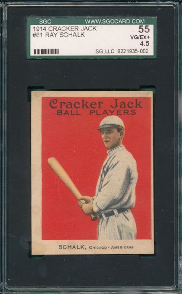 1914 Cracker Jack #61 Ray Schalk SGC 55