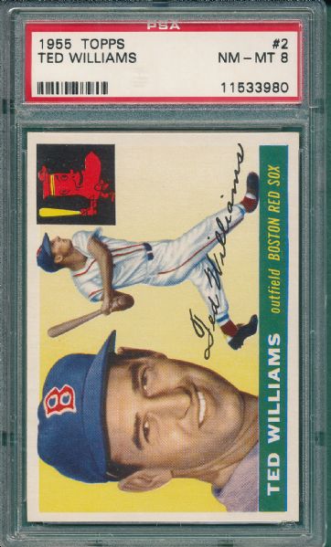1955 Topps #2 Ted Williams PSA 8