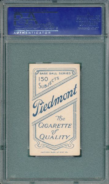 1909-1911 T206 Cobb, Ty, Bat On, Piedmont Cigarettes PSA 5