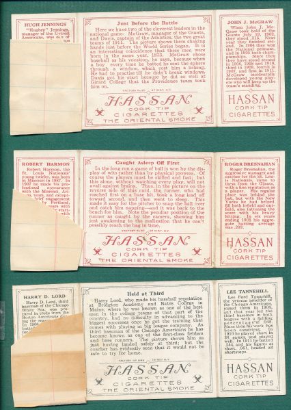 1912 T202 Lot of (3) Hassan Cigarettes W/ McGraw