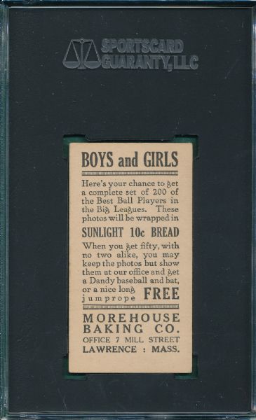 1916 Morehouse Baking #44 Jake Daubert SGC 60 *Only Three Graded*