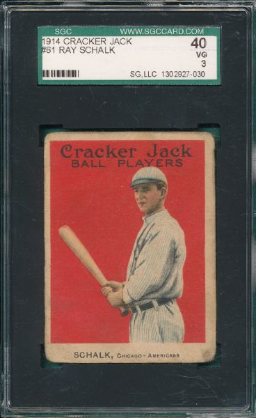 1914 Cracker Jack #61 Ray Schalk SGC 40