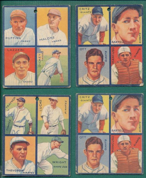 1935 Goudey Lot of (13) W/ Dickey/Lazzeri & Ott