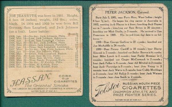 1910 Lot of (3) Black Boxers W/ Jack Johnson