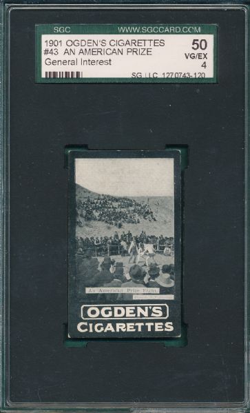 1901 #43 An American Prize Fight Ogden Cigarettes SGC 50, (4) T220 & T218 Mecca Cigarettes Boxers SGC, (6) Card Lot