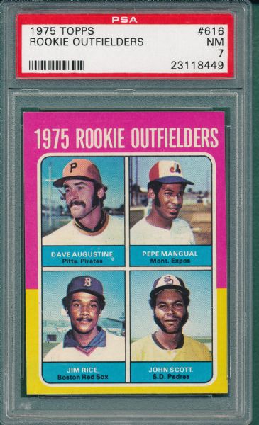 1973 Topps #175 Frank Robinson & 1975 Topps #616 Jim Rice *Rookie* PSA 7