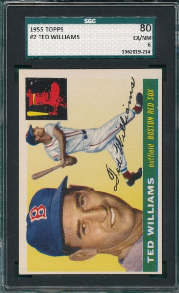 1955 Topps #2 Ted Williams SGC 80