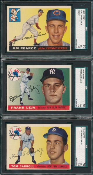 1955 Topps #99, #158 & #170, Lot of (3) , SGC 70 *High Number*