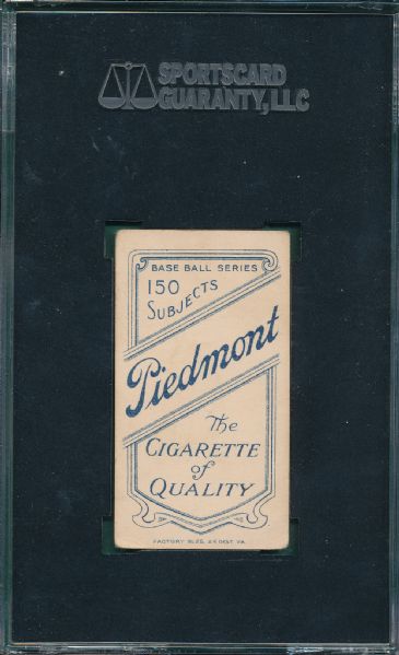 1909-1911 T206 Tenney Piedmont Cigarettes SGC 40