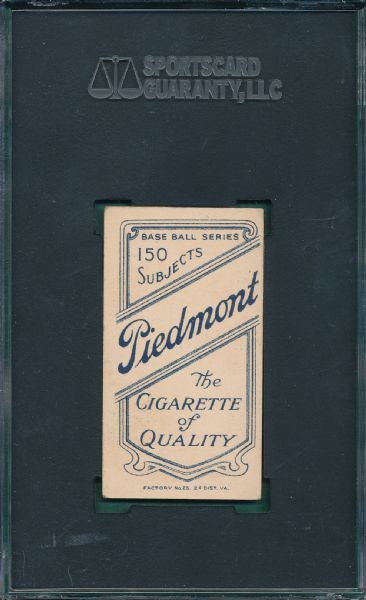 1909-1911 T206 Chase, White Cap, Piedmont Cigarettes SGC 55