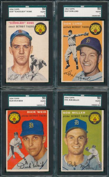 1954 Topps Lot of (10) American Leaguers W/ Sain SGC 50