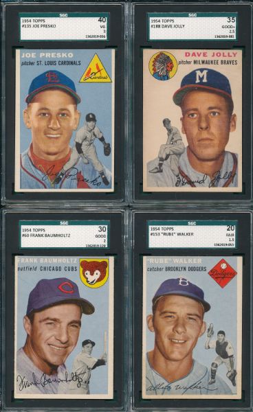 1954 Topps Lot of (8) National Leaguers W/ Conley SGC