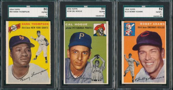 1954 Topps Lot of (6) National Leaguers W/Lindell SGC 80 & 82