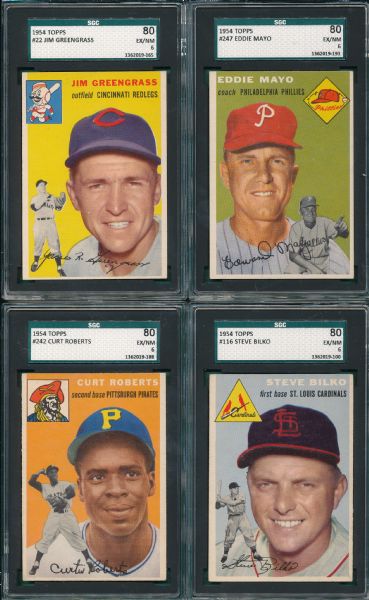 1954 Topps Lot of (7) National Leaguers W/Law SGC 80 & 82