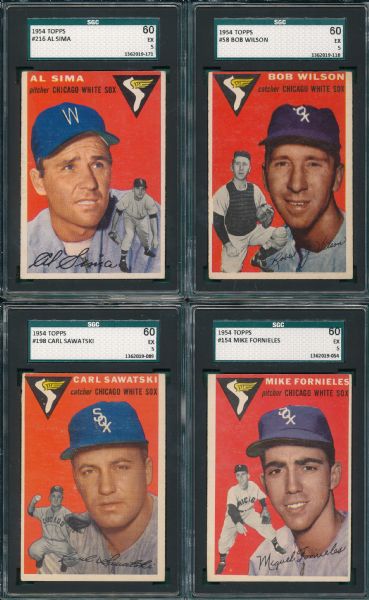 1954 Topps Lot of (8) Tigers/ White Sox SGC 60