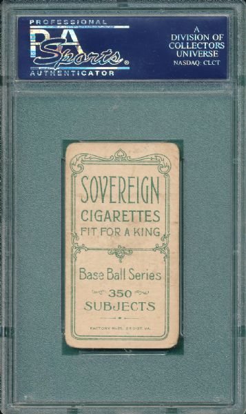 1909-1911 T206 Slagle Sovereign Cigarettes PSA 2 (MK)