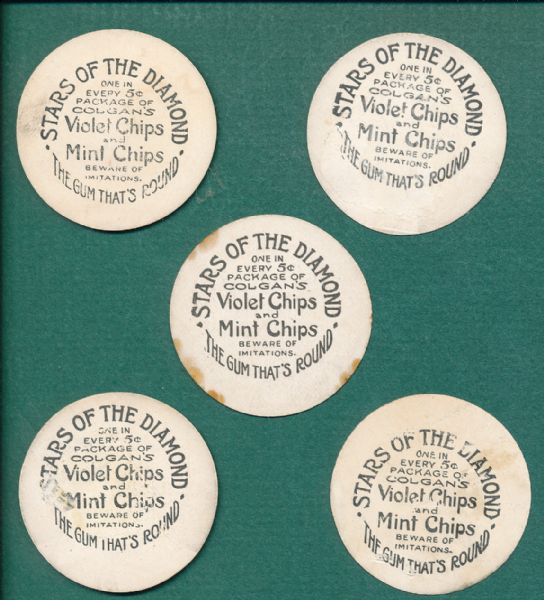 1909 E254 Colgan Chips Baltimore Orioles Lot of (5)