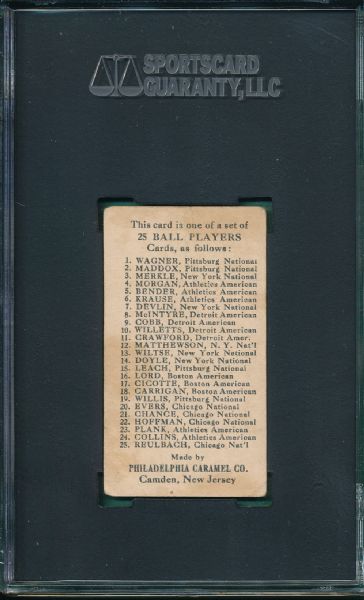 1909 E95 Ty Cobb Philadelphia Caramel SGC 20
