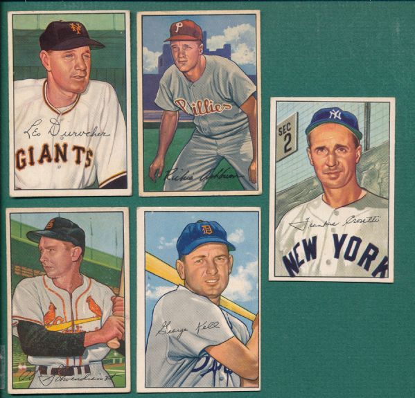 1952 Bowman Lot of (5) W/ HOFers