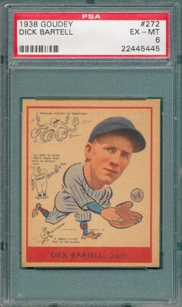 1938 Goudey Heads-Up #272 Dick Bartell PSA 6