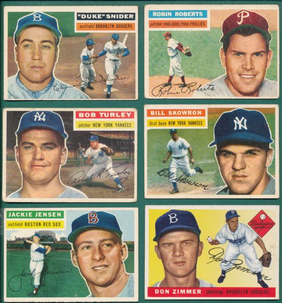 1955/56 Topps Lot of (6) W/ Snider