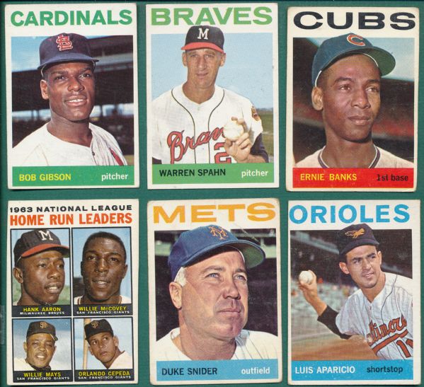 1964 Topps (46) Card Lot W/ Gibson