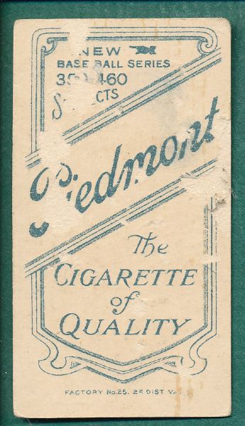 1909-1911 T206 Gandil Piedmont Cigarettes 