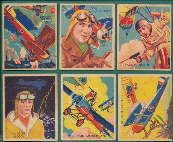 1934 National Chicle Skybirds Lot of (6) W/ DeSeversky