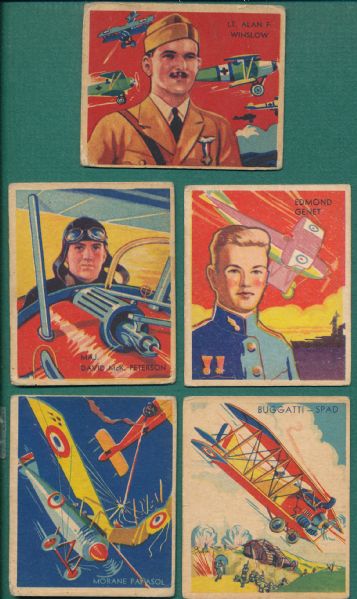 1934 National Chicle Skybirds Lot of (5) W/ WINSLOW