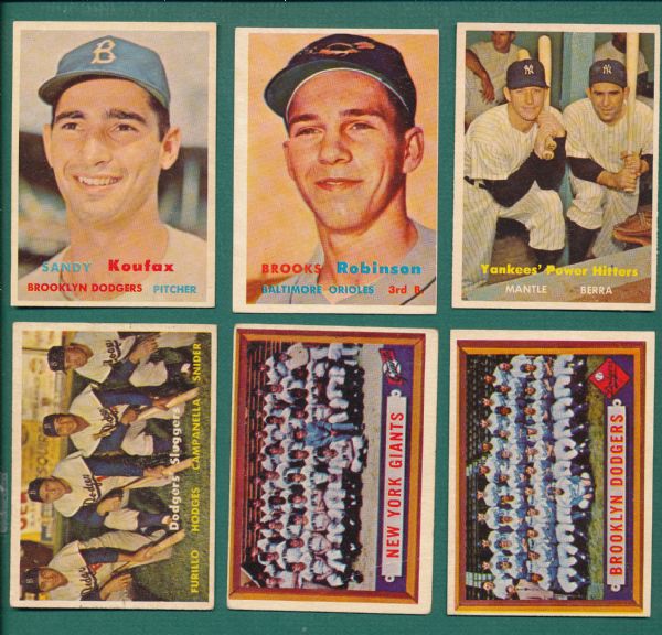 1957 Topps Baseball Complete Set W/ High Grade Mantle