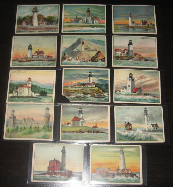 1910 T77 Light Houses Hassan Cigarettes Lot of (43) W/ Statue of Liberty