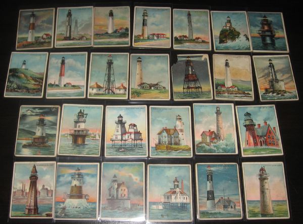 1910 T77 Light Houses Hassan Cigarettes Lot of (43) W/ Statue of Liberty