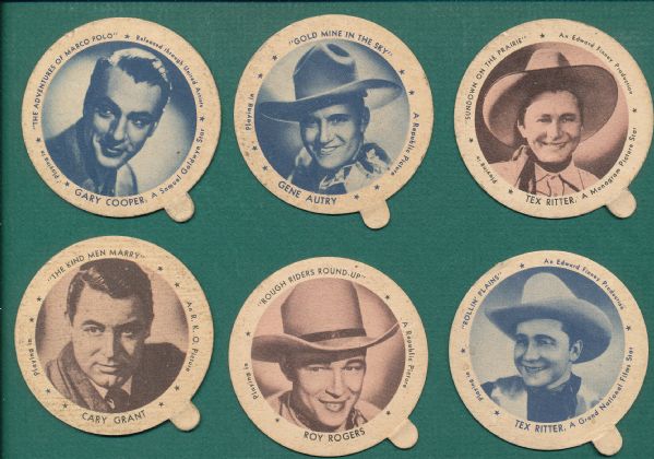 1940s Dixie Lids Actors & Cowboys Lot of (37)