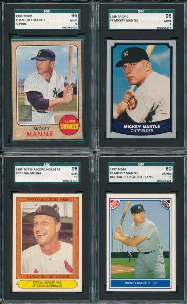 1985-96 Mickey Mantle & Stan Musial  Lot of (4)