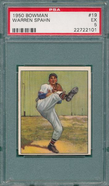 1950 Bowman #19 Warren Spahn PSA 5