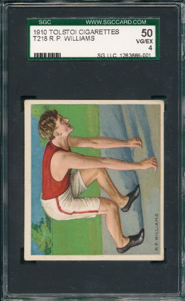 1910 T-218 R.P. Williams Tolstoi Tobacco Champion Athletes and Prizefighters SGC 50