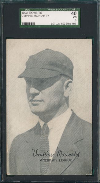 1922 Exhibits Umpire Moroarty SGC 40