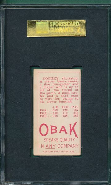 1911 T212 Cooney Obak Cigarettes SGC 40