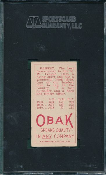 1911 T212 Bassey Obak Cigarettes SGC 50